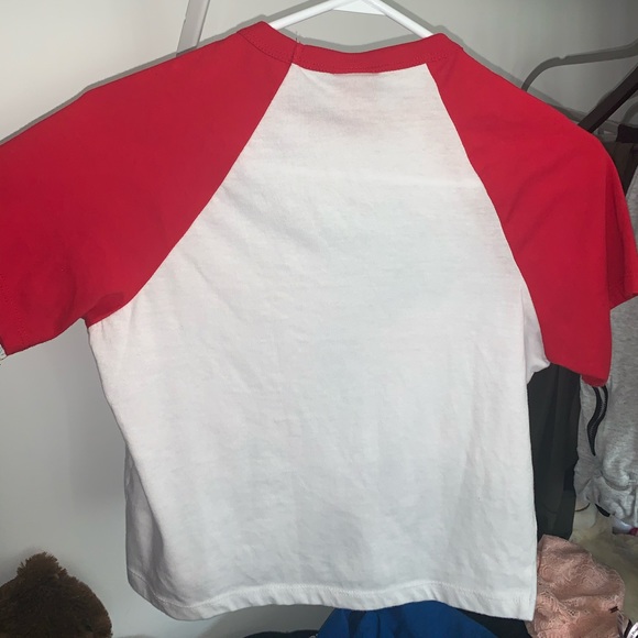 Red and White Dickies Baseball Cropped Tee - Picture 2 of 5